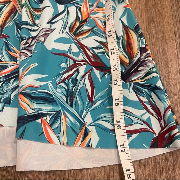 Swimsuits For All Bathing Suit Set Top Bottoms Sz 12 Teal Tropical High Waisted - Picture 8 of 11